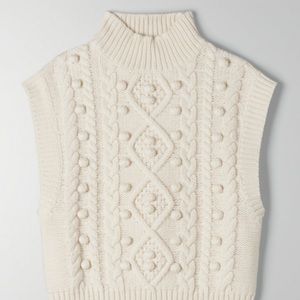 Aritzia Wilfred Alps Sweater Vest in White - Size Large